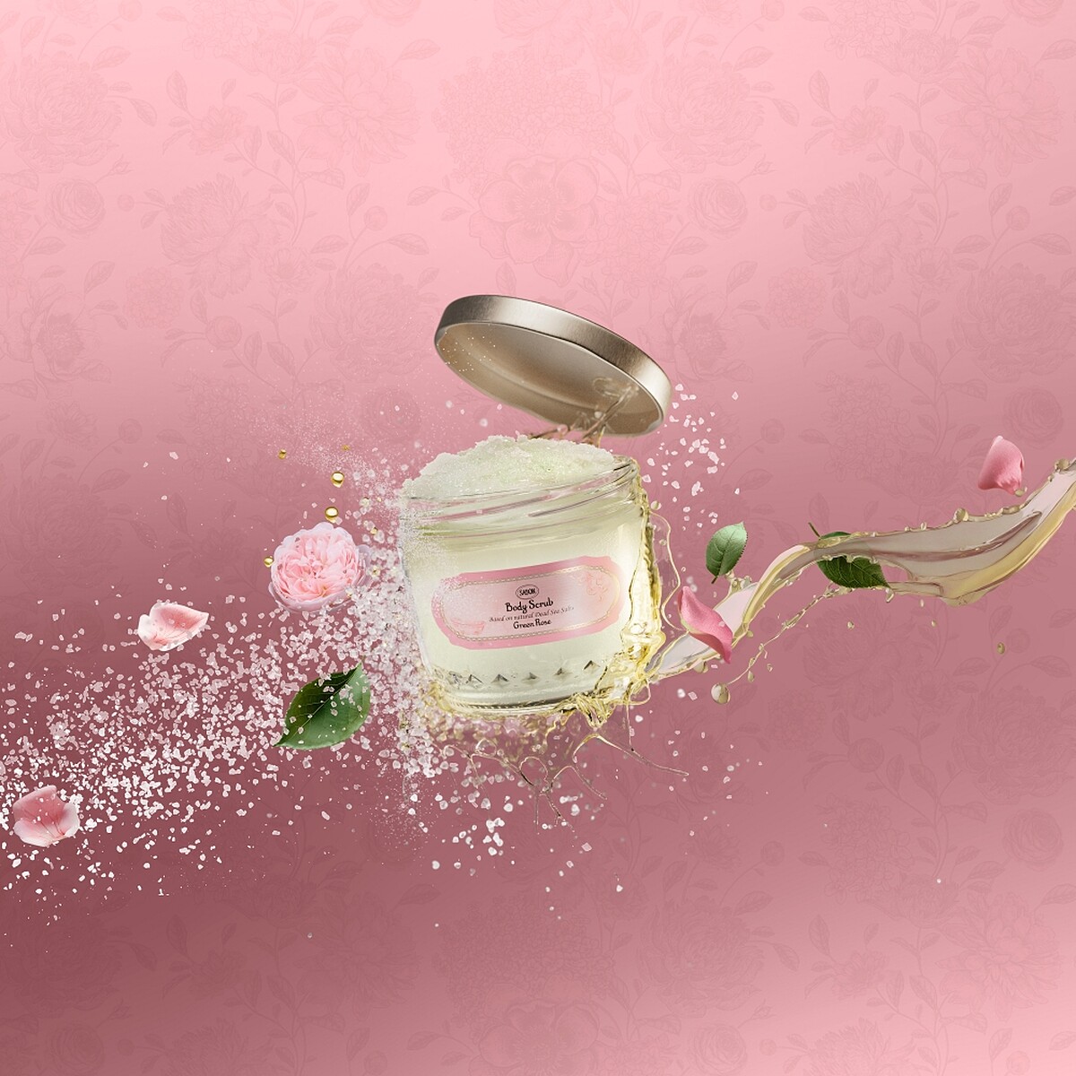 SABON綠玫瑰身體磨砂膏320g，NT1,480、500g，NT2,080