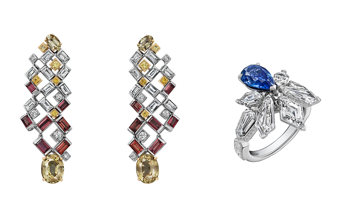 全新卡地亞 EN &Eacute;QUILIBRE 頂級珠寶系列CANESIA耳環、全新卡地亞 EN &Eacute;QUILIBRE 頂級珠寶系列PARCAE戒指。