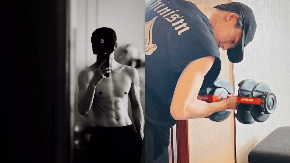 張凌赫曾在微博分享自己的健身照。