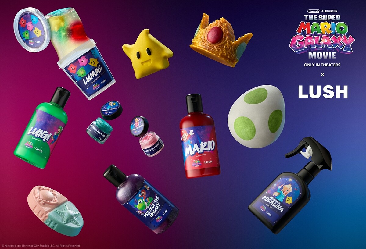 超級瑪利歐銀河電影版 &times; LUSH限定聯名系列登場，帶大家走進超凡銀河冒險。