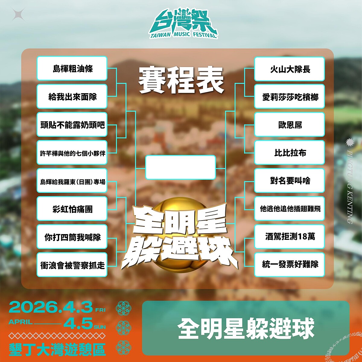 全明星躲避球大賽賽程