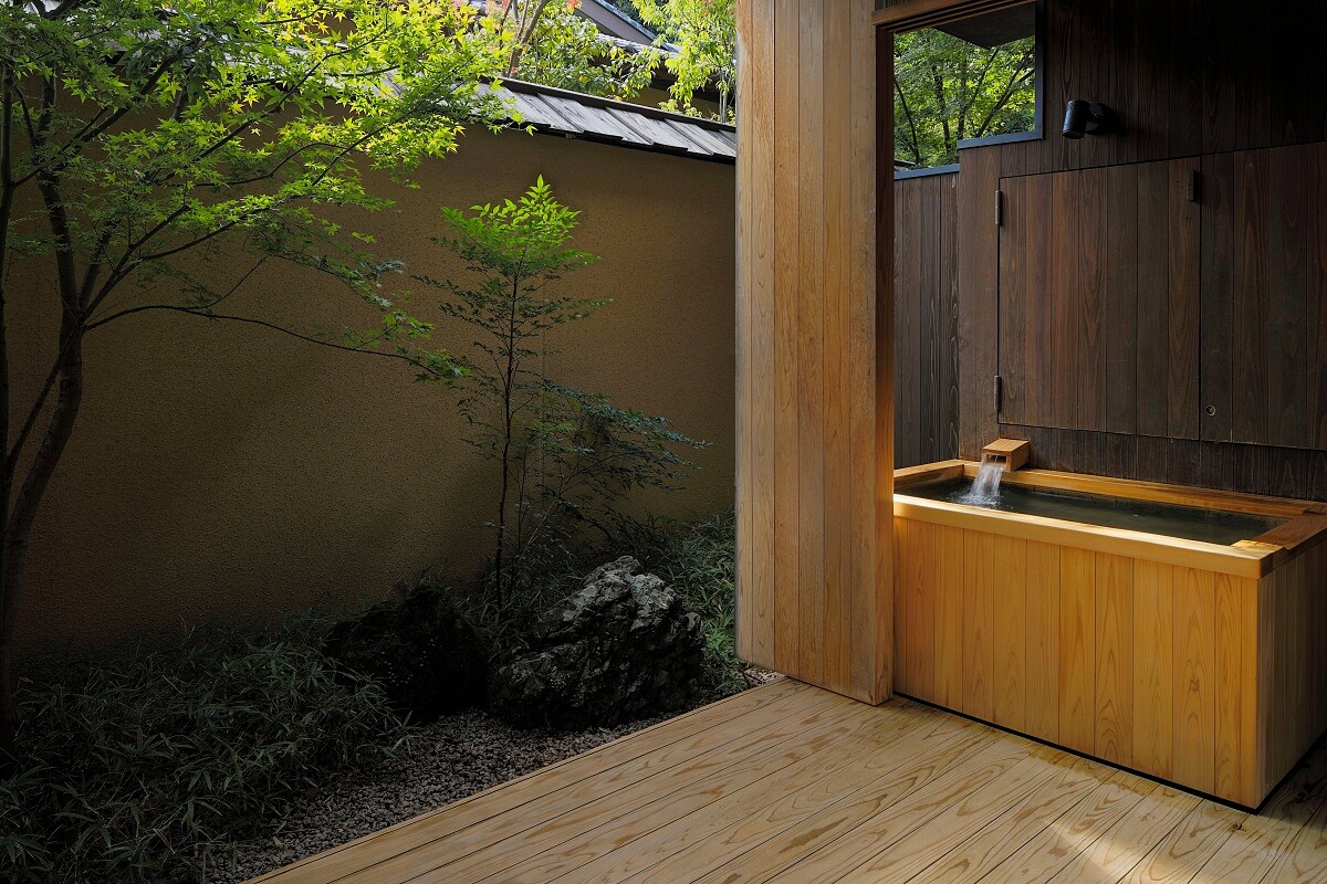 「柚葉」的露天湯池。