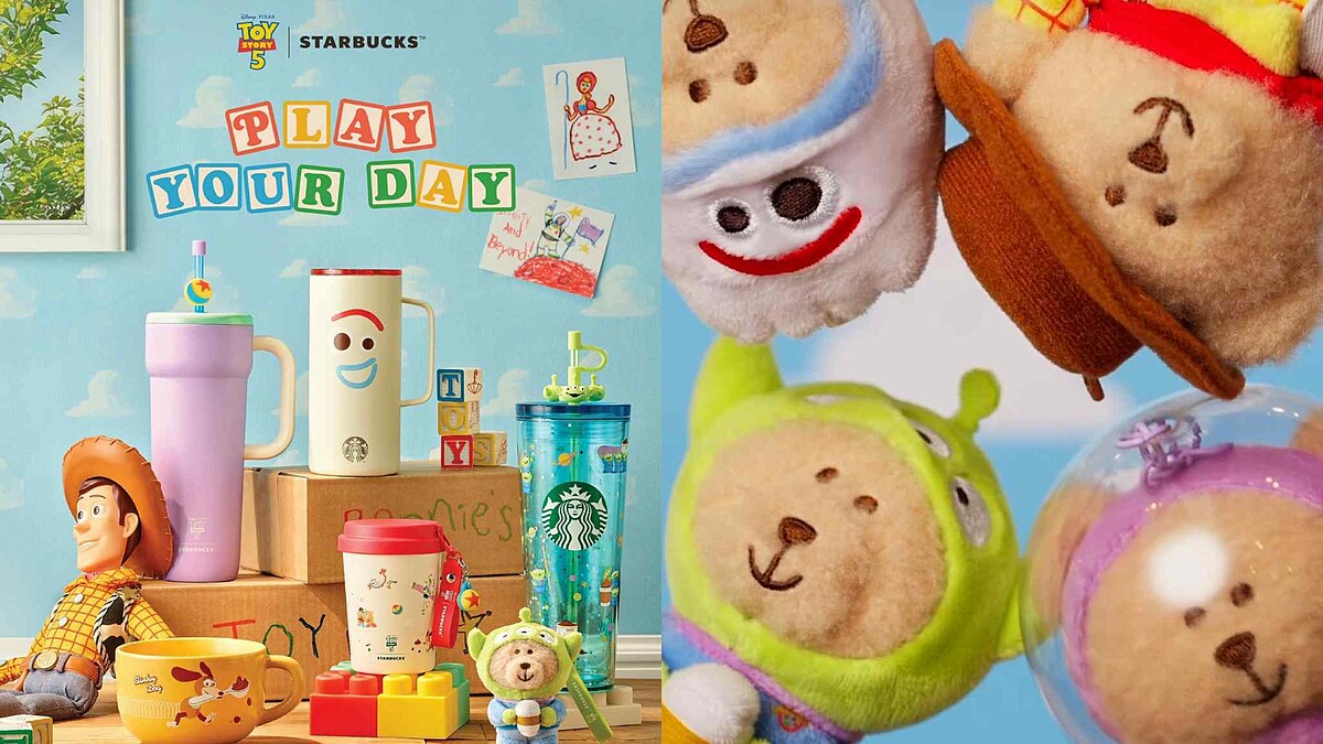 韓國星巴克聯名《玩具總動員5》太萌！4/15開賣，Bearista小熊化身胡迪、巴斯光年