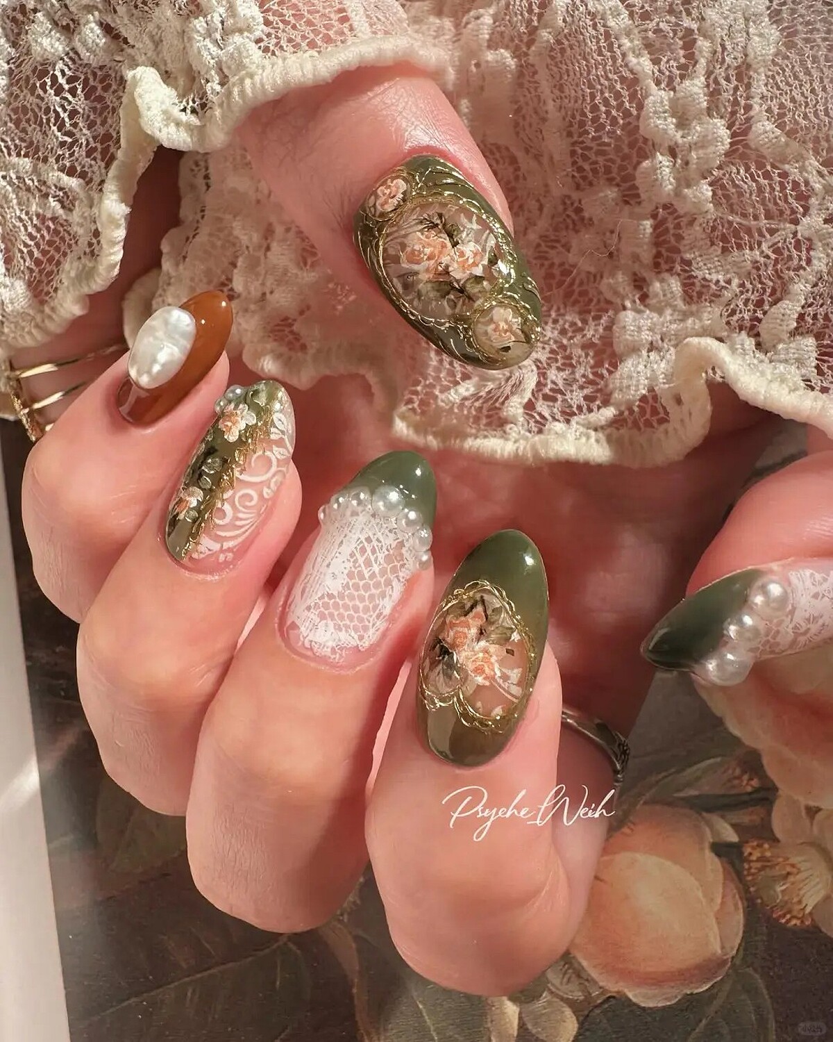 華麗花園美甲範本(Photo/小紅書@Giacomina)