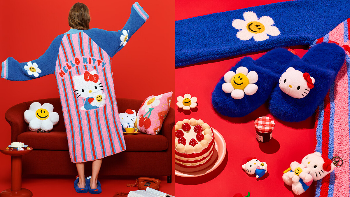 韓妞都在曬！Hello Kitty X Wiggle Wiggle聯名復古療癒系居家：微笑花朵拖鞋、小屋加濕器等6款單品推薦