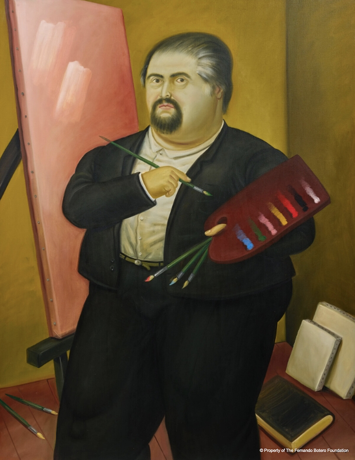 波特羅本人的《自畫像》Fernando Botero, Self Portrait, 1975