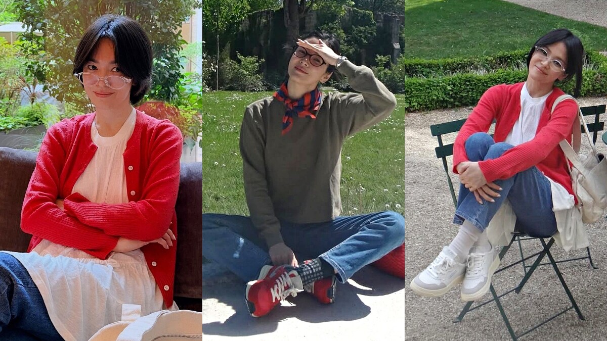 宋慧喬法國美照連發，休閒私服欽點兩雙復古運動鞋，來自Rosé愛牌之一！