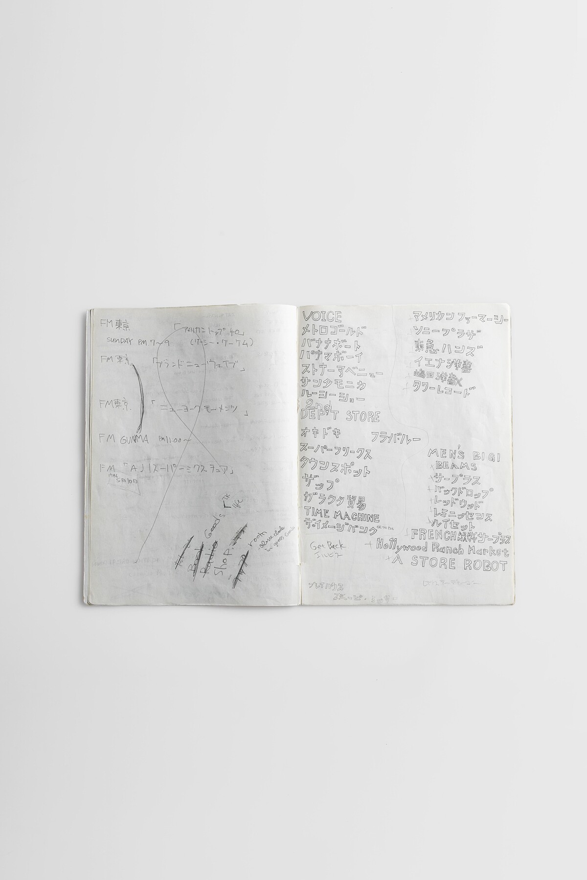 Inside one of NIGO&rsquo;s notebooks, part of NIGO&rsquo;s personal collection featuring in NIGO: From Japan with Love at the Design Museum. Photo courtesy of NIGO.