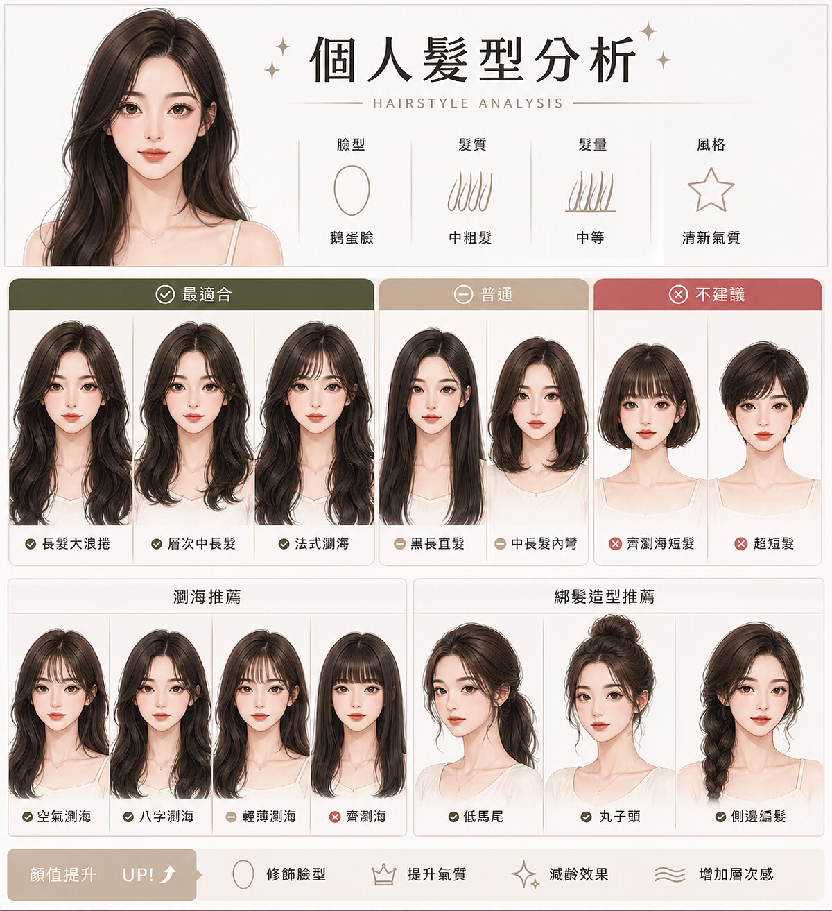 ChatGPT個人髮型分析示意圖。