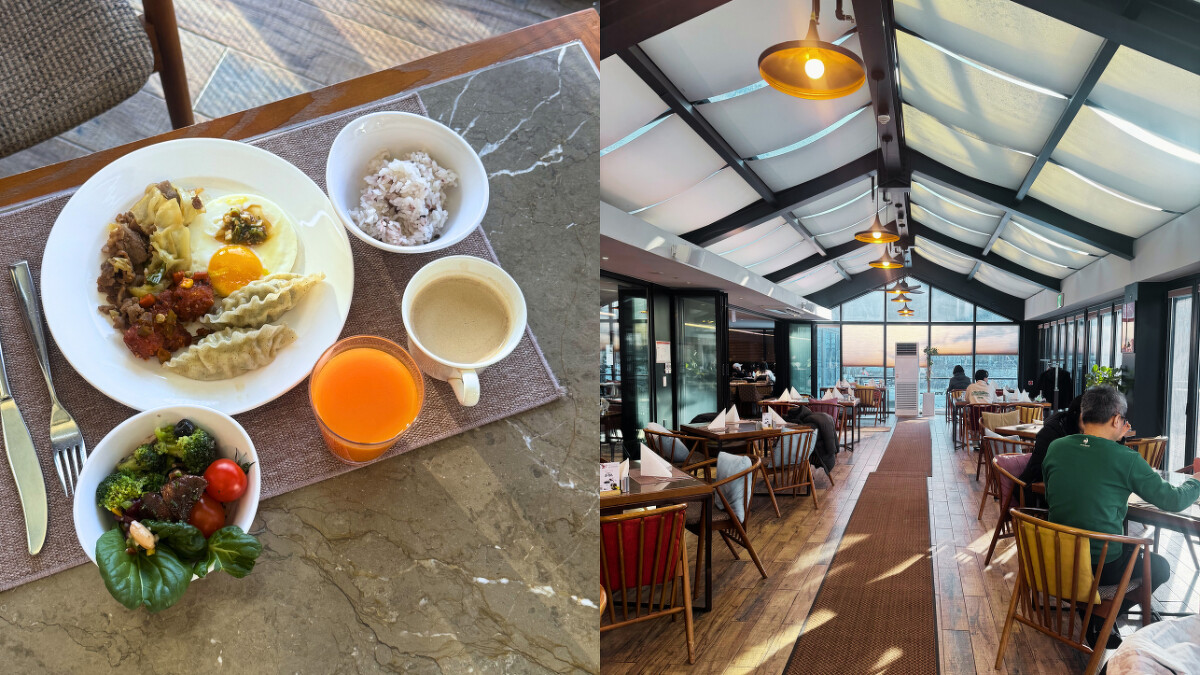 龍平度假村中餐飲選擇多。圖為位於飯店大廳旁的「THE CHALET」，白天提供 Buffet 早餐。