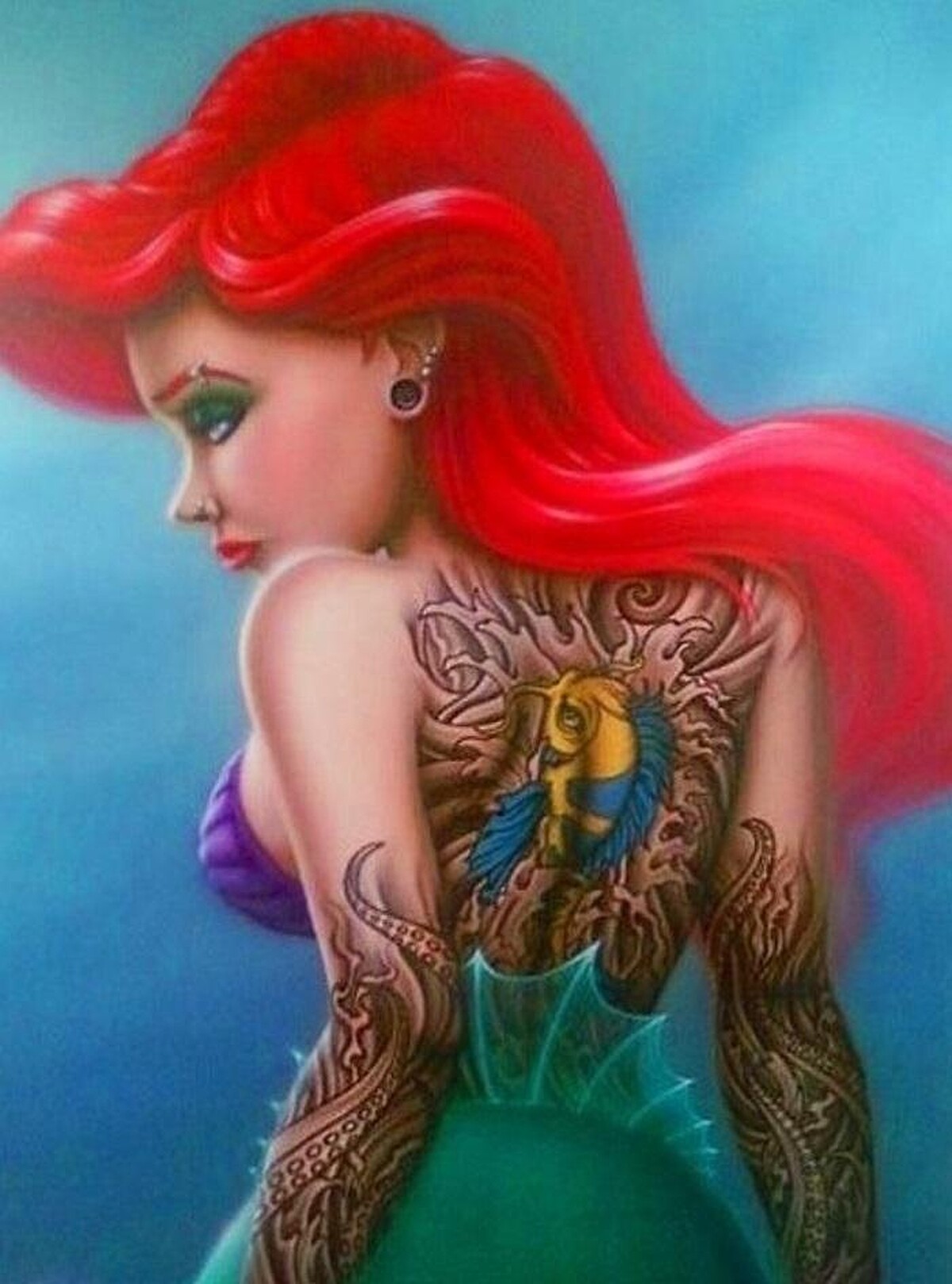 小美人魚刺青插圖