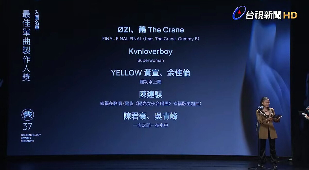 2026金曲獎入圍名單：最佳單曲製作人獎