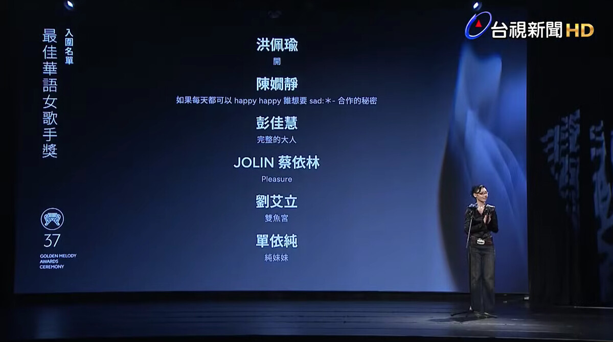 2026金曲獎入圍名單：最佳華語女歌手獎