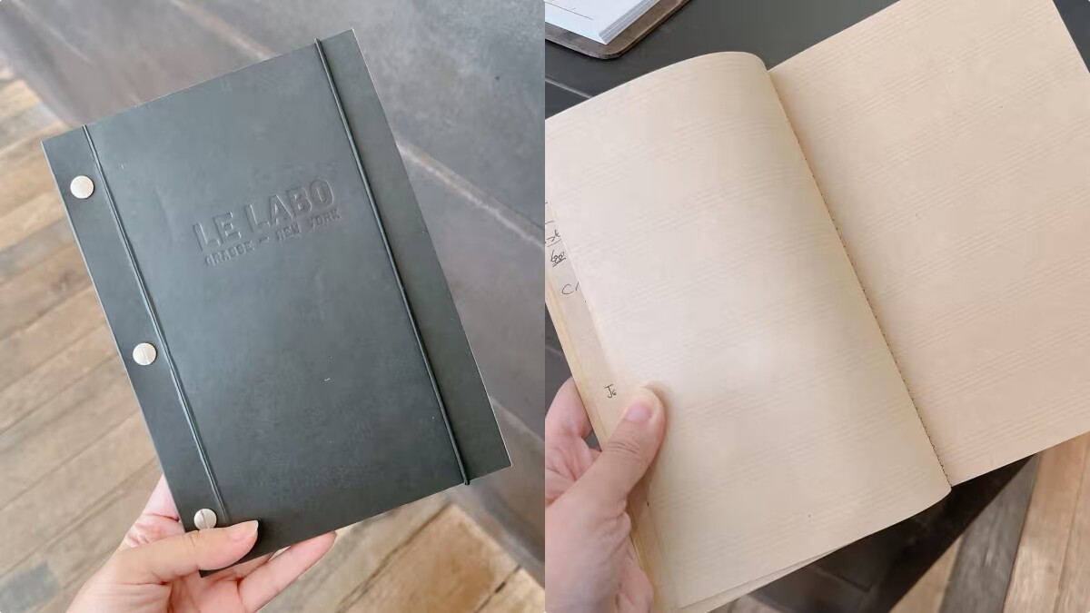 舊版的Le Labo香氛筆記本。