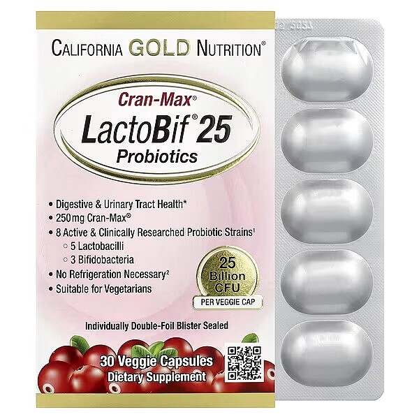 California Gold Nutrition, CranMax&reg; 蔓越莓 LactoBif&reg; 益生菌