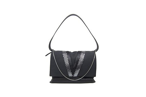 rouge & lounge TRAMONTO V 型拼接牛皮肩背包