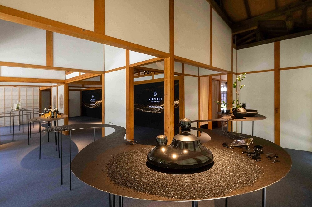 資生堂「極上御藏恆久美學展:水泉的迴響」空景照。