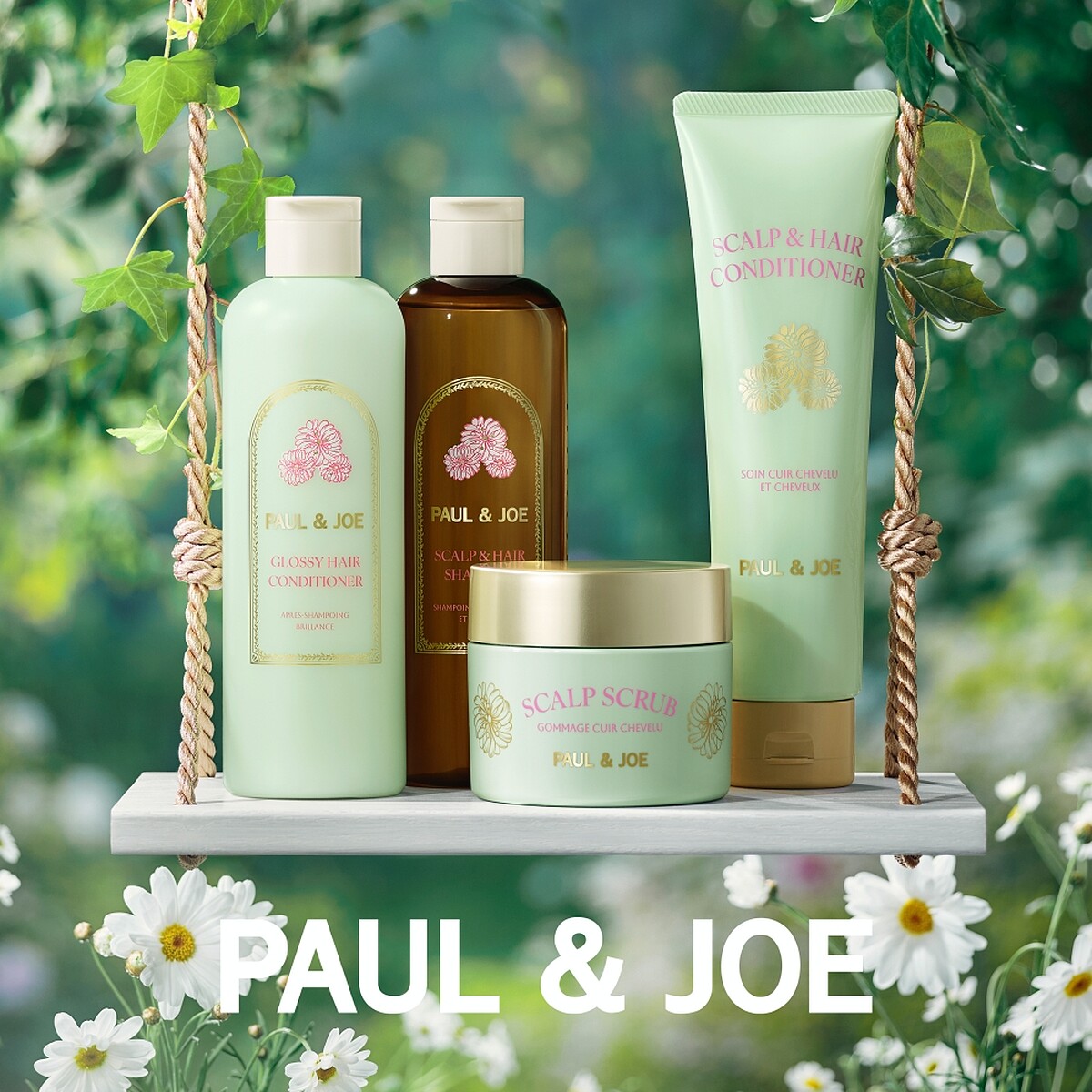 PAUL & JOE在2026年推出的凡爾賽花園髮肌系列形象圖。