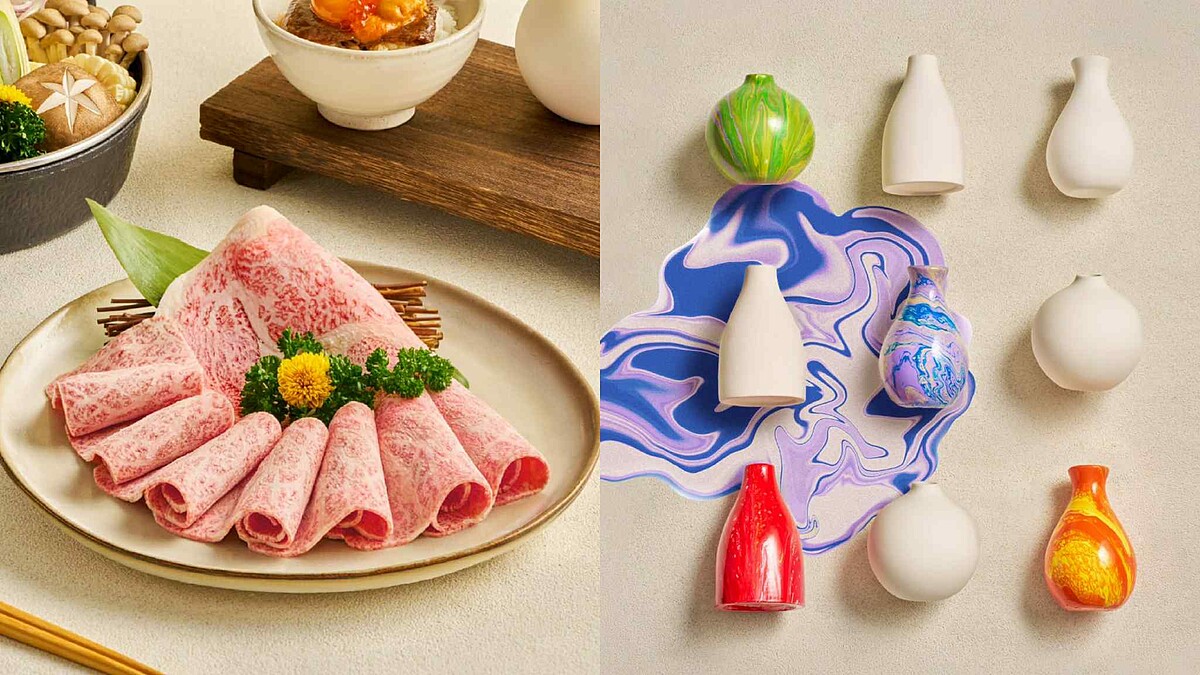 Extension 1 by 橘色推「壽喜燒限定套餐」限時一個月!熊本A5和牛、海膽月見飯,還能手作流體花瓶