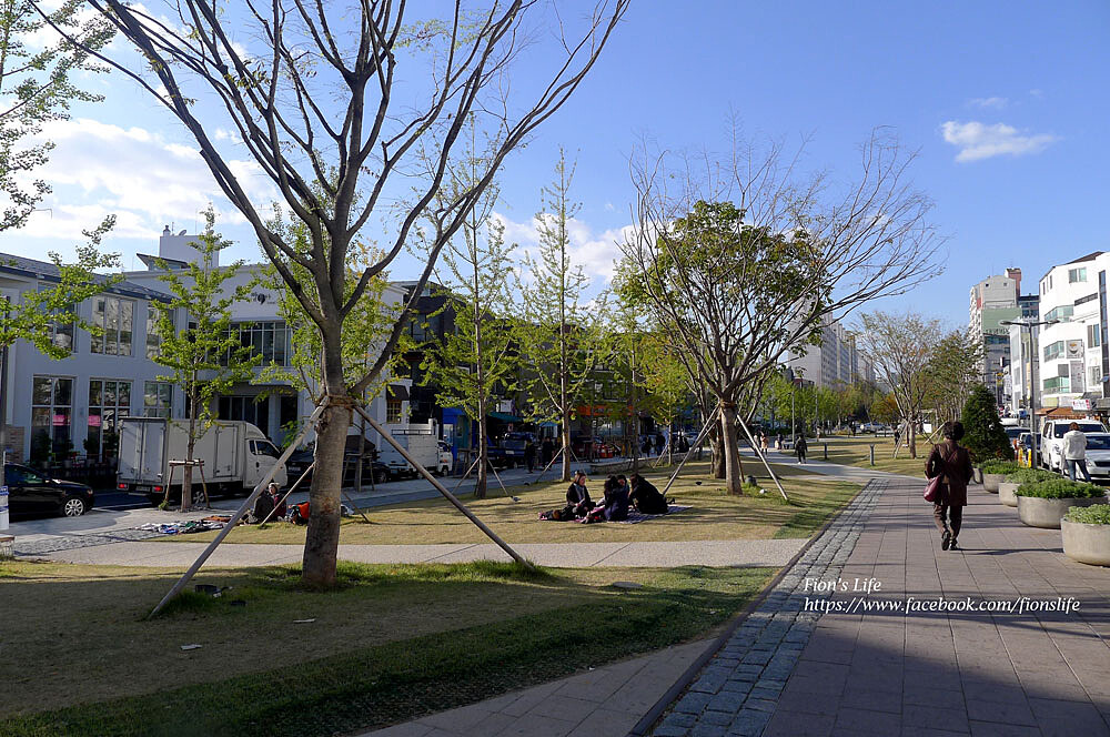入冬後韓國人趁著冬陽在首爾公園野餐