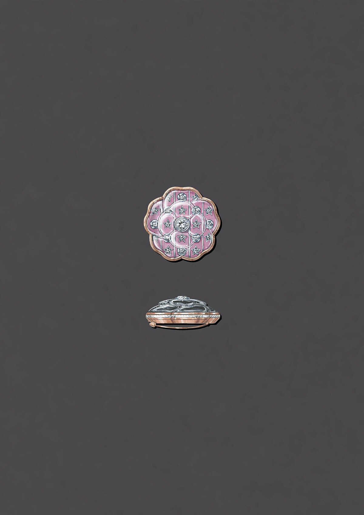 SYMBOLE CAMÉLIA ROSE胸針