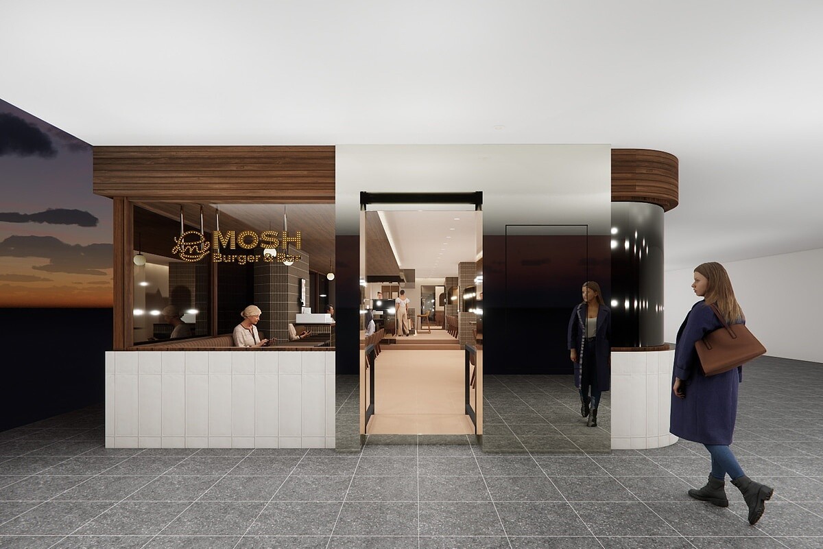 「MOSH Burger & Bar」空間規劃。