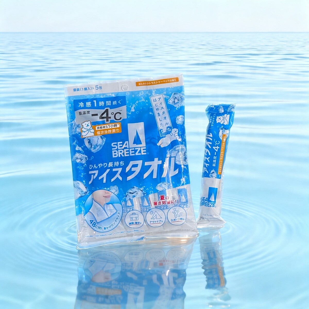SEA BREEZE極涼掛脖濕巾加大版一包5入,NT159