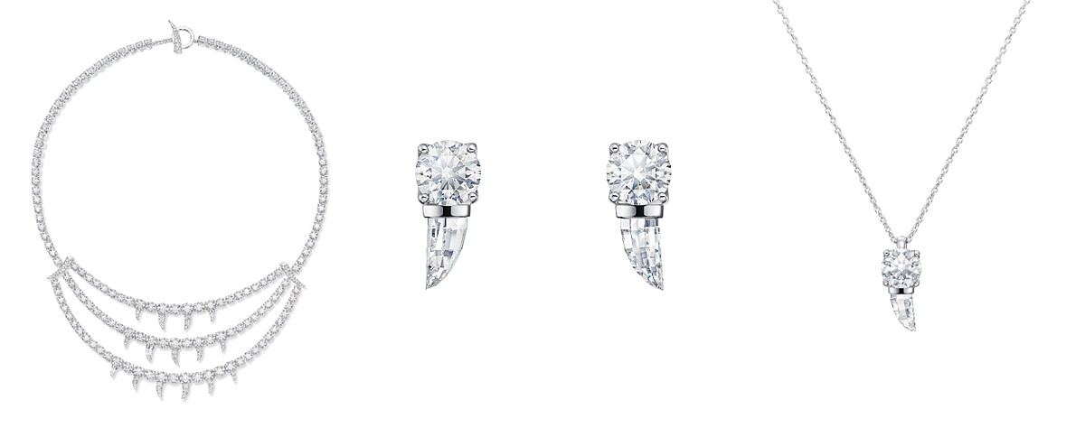 TASAKI danger fang diamonds 18K白金鑽石項鍊、耳環、墜鍊。