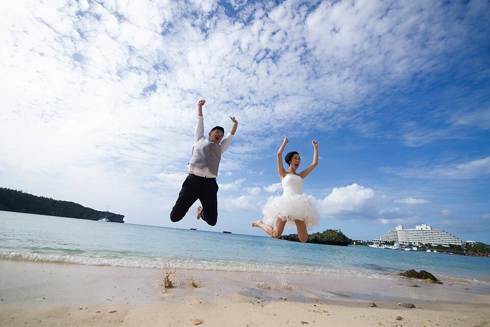 Gigi 史丹利沖繩克菈薇塔教堂海島婚禮現場