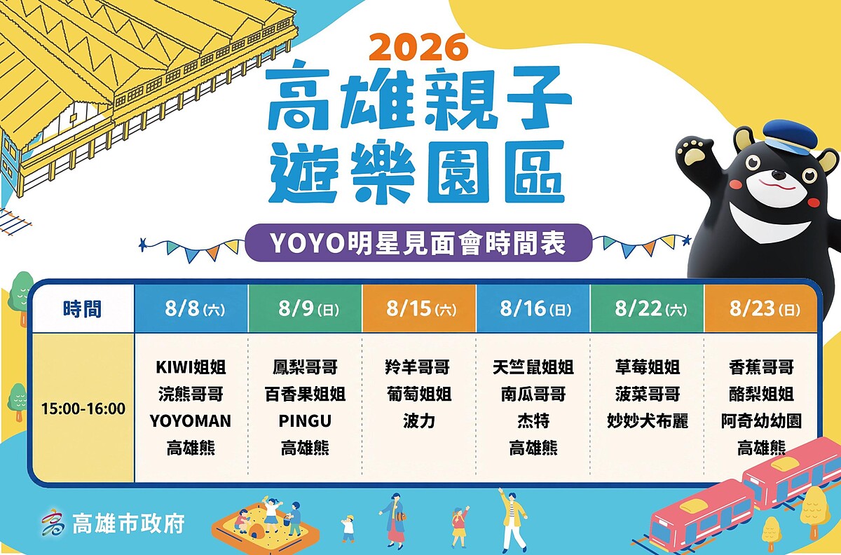 「高雄親子遊樂園區」YOYO家族見面會時間表