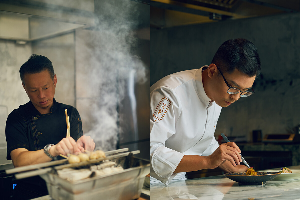左起為「鳥苑 Torien Yakitori」主廚湯仲鴻(Tommy)、「元紀・臺灣菜」主廚李彥錡。