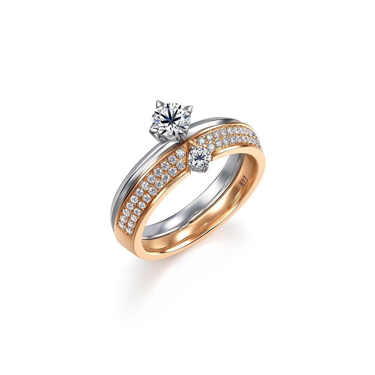 Infini Love Diamond 18K 白紅分色黃金鑽石戒指 約價NT$130,700