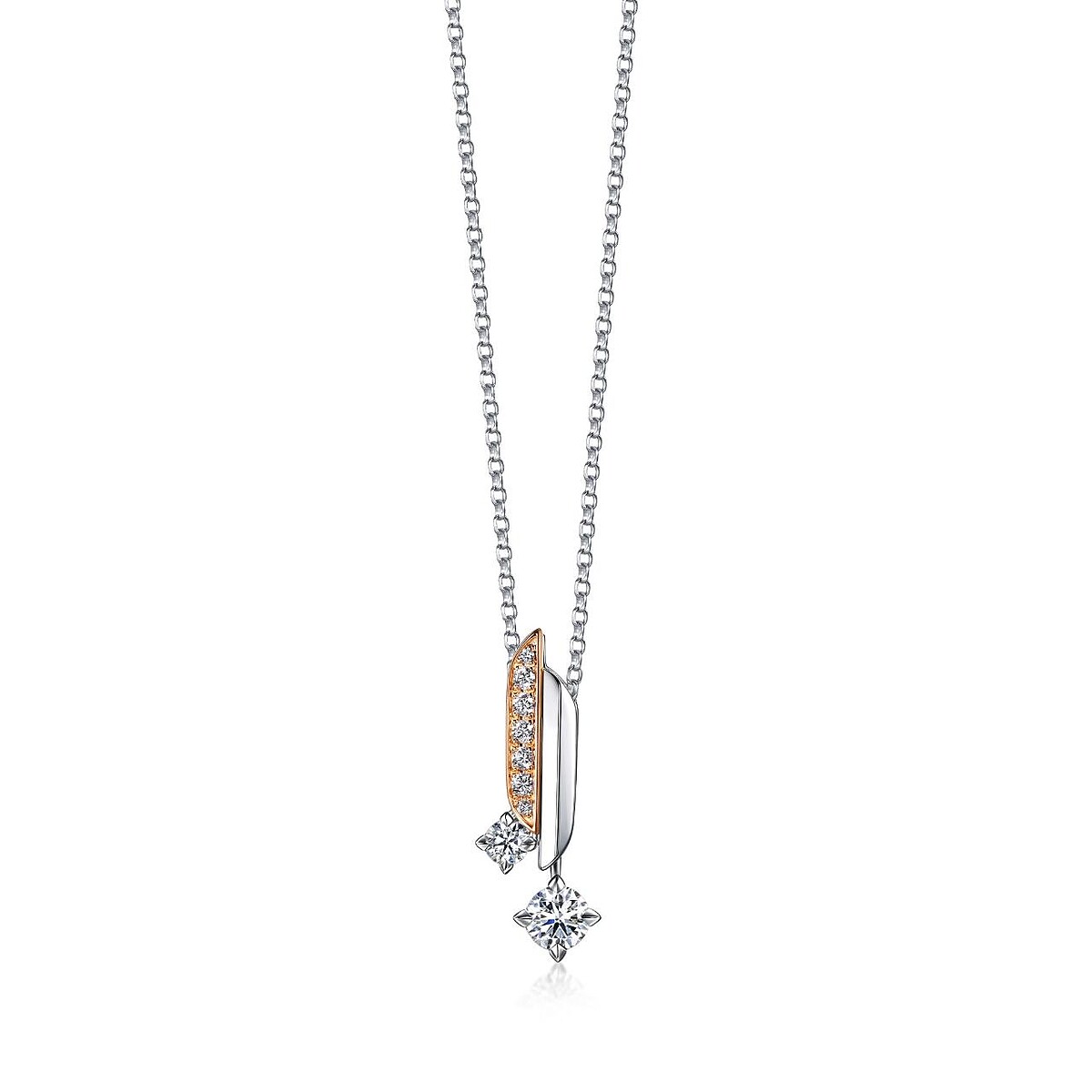 Infini Love Diamond 18K 白紅分色黃金鑽石套鍊 約價NT$78,400