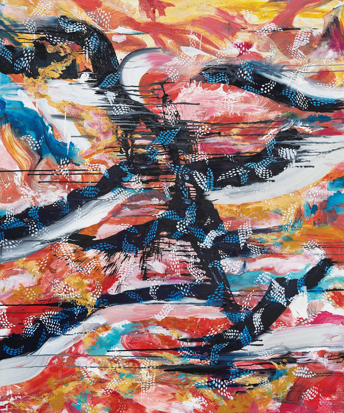 王淑鈴|山之片段 Pieces of the Mountain II|2025-26|壓克力、油彩、畫布|176x146cm|采泥藝術提供