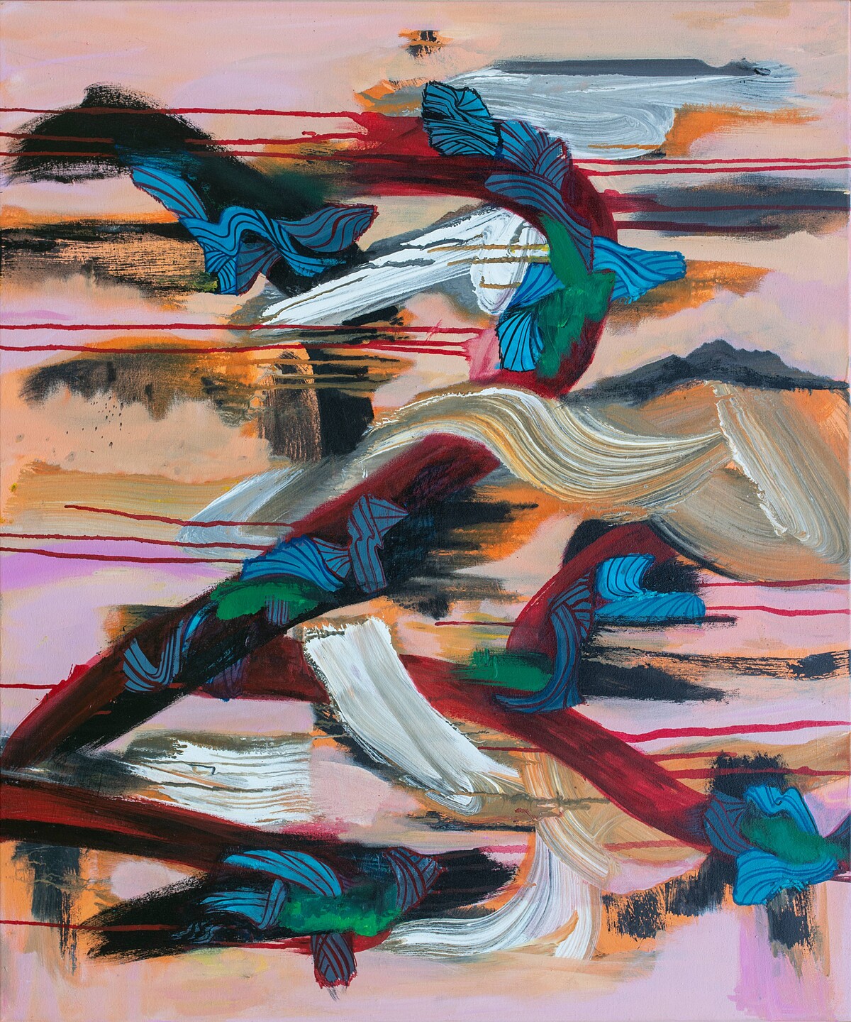 王淑鈴|山之片段 Pieces of the Mountain II|2025-26|壓克力、油彩、畫布|176x146cm|采泥藝術提供