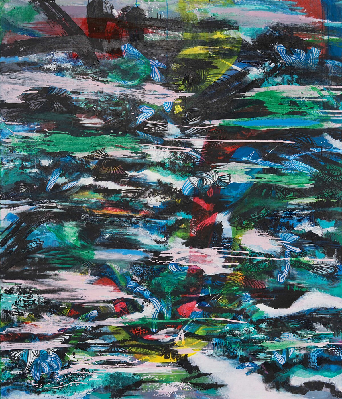 王淑鈴|回響之徑 Echo Path|2024-25|壓克力、油彩、畫布|165x142cm|采泥藝術提供