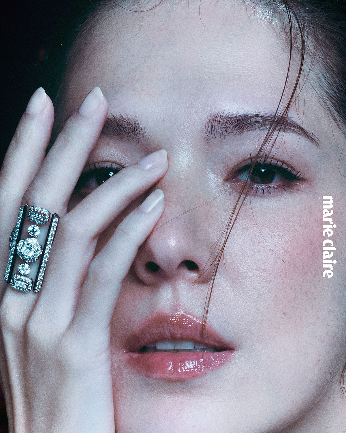 IMPRIMÉ NOIR ET BLANC 戒指,18K 白與、鑽石與黑漆,CHANEL。