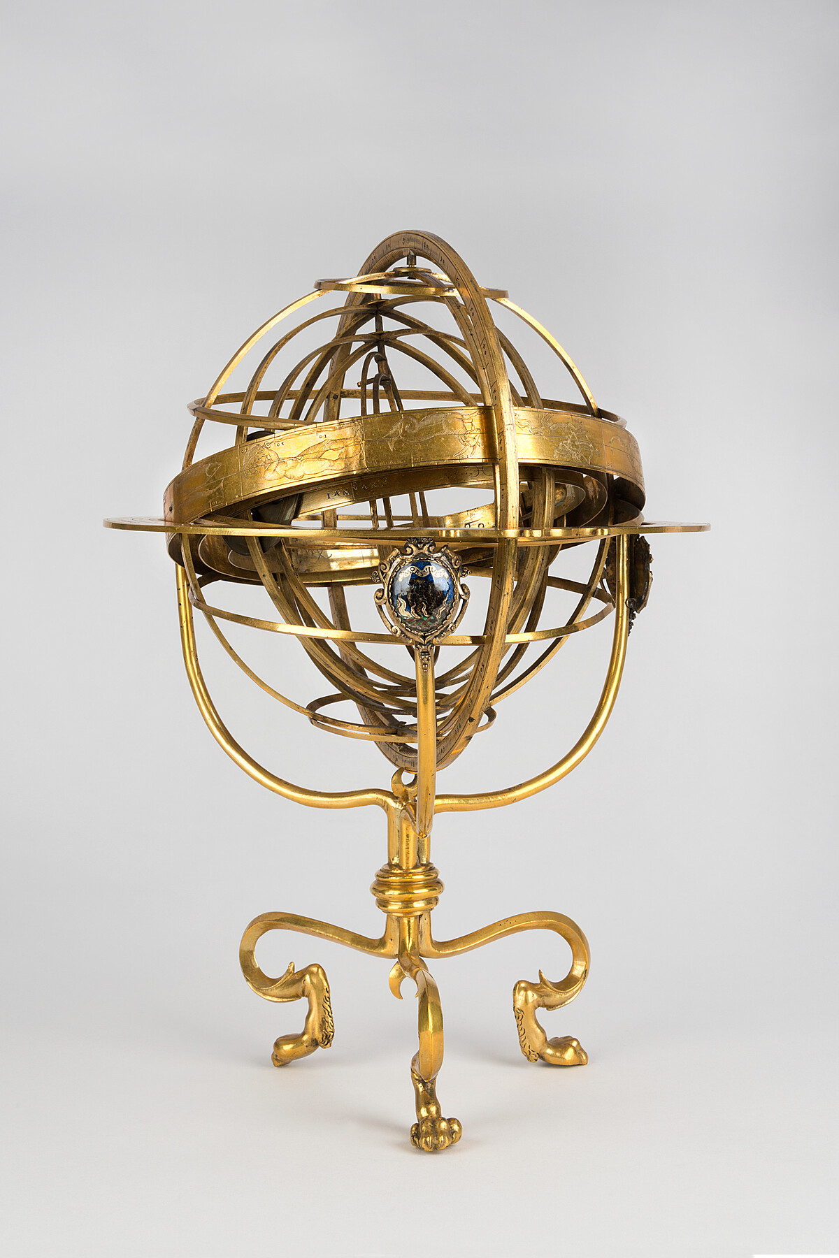 Euphrosino di Lorenzo Volpaia, Armillarsph&auml;re, Lyon, 1553 Bronze, gilded; enamel &copy;ＭＡＫ