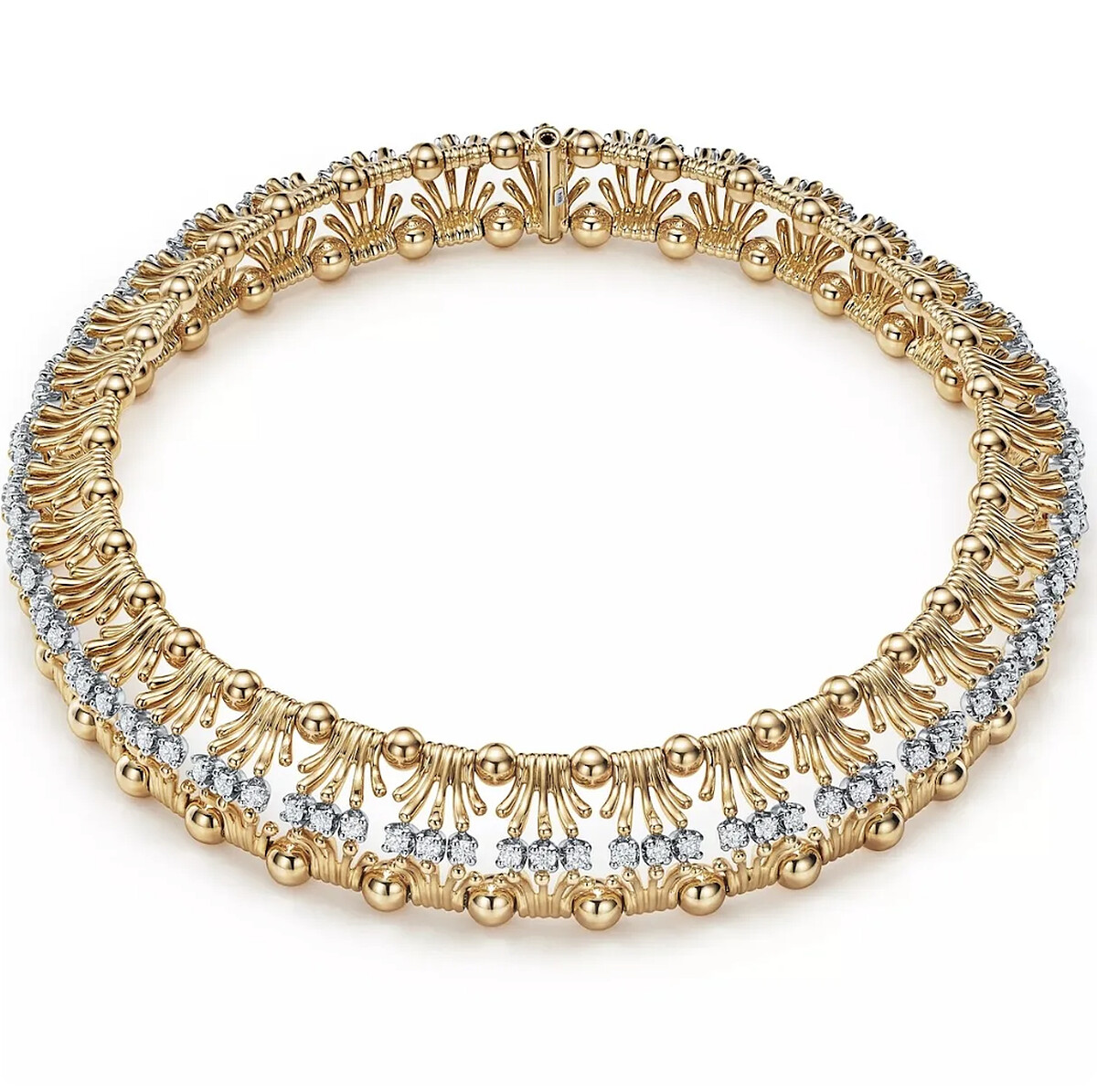 Jean Schlumberger by Tiffany & Co. Hands 18K 黃金及鉑金鑲鑽項鍊