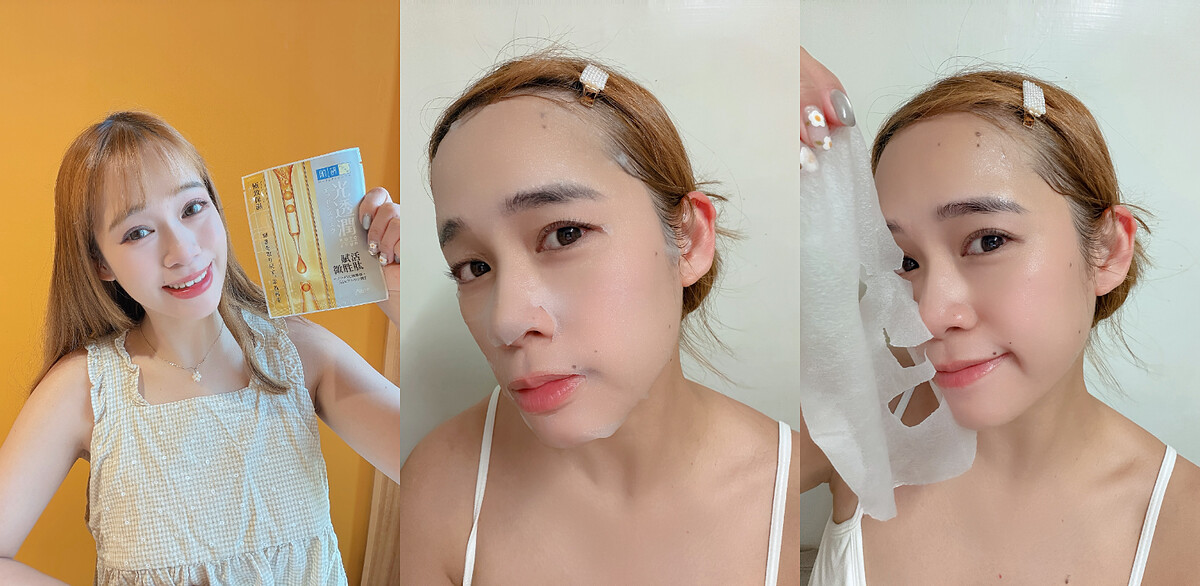 鴨兒「布膜極致薄透但吸附豐富精華,果凍般Q彈柔軟,走動也不容易滑落」