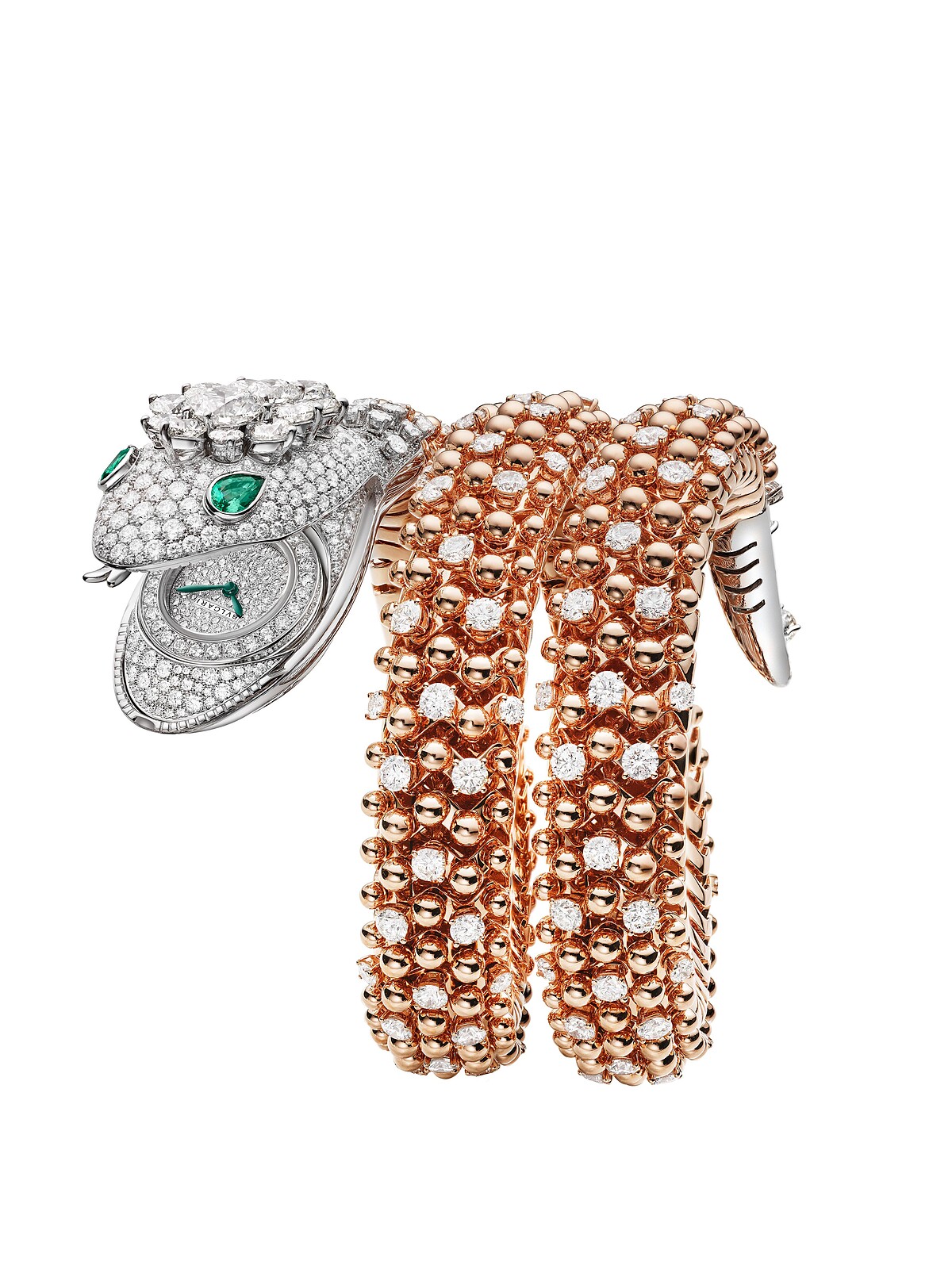 BVLGARI SERPENTI PALLINI 頂級珠寶神秘腕錶 白金與玫瑰金鑲鑽款 (104026)_1