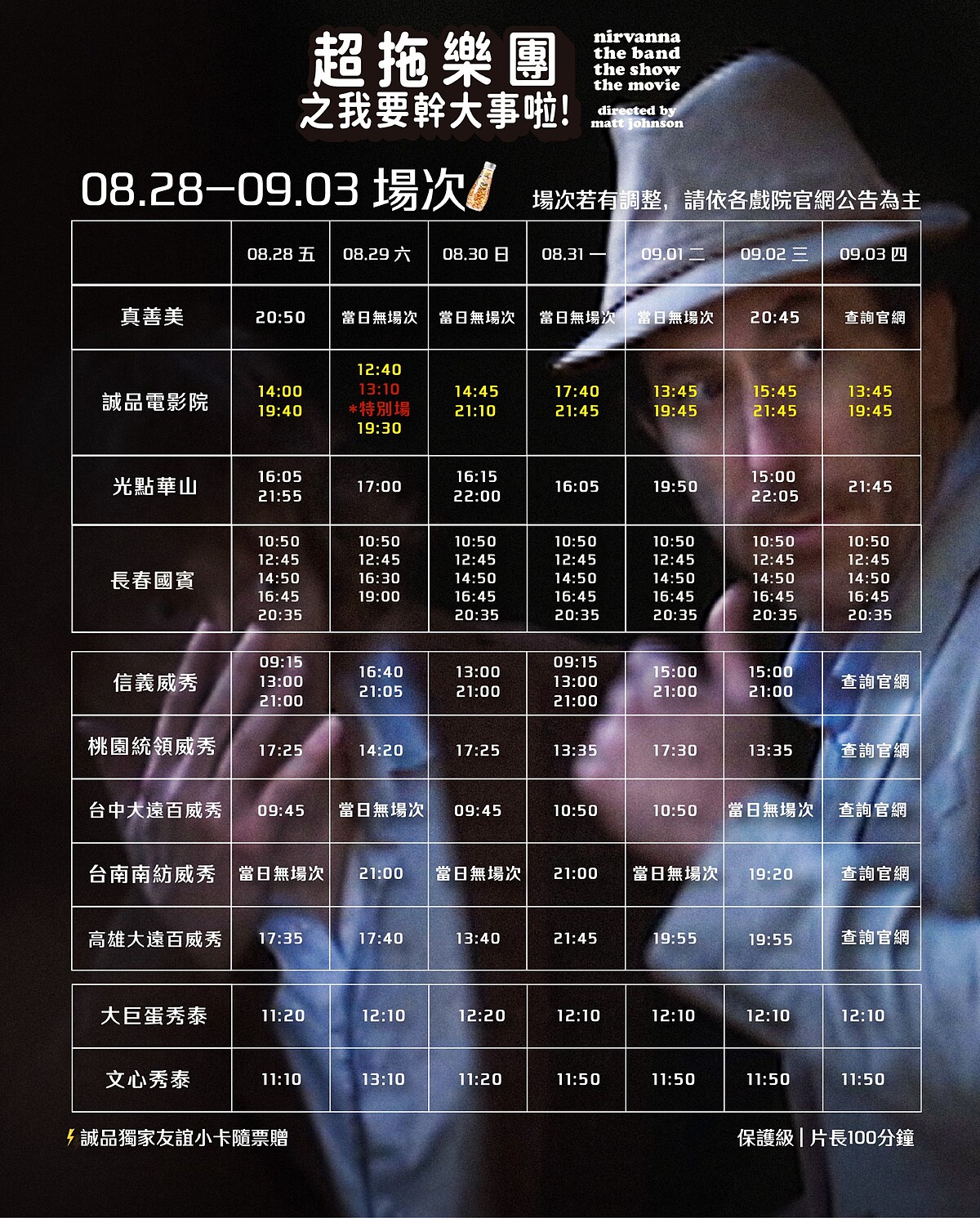 電影《超拖樂團之我要幹大事啦!》全台戲院加場資訊