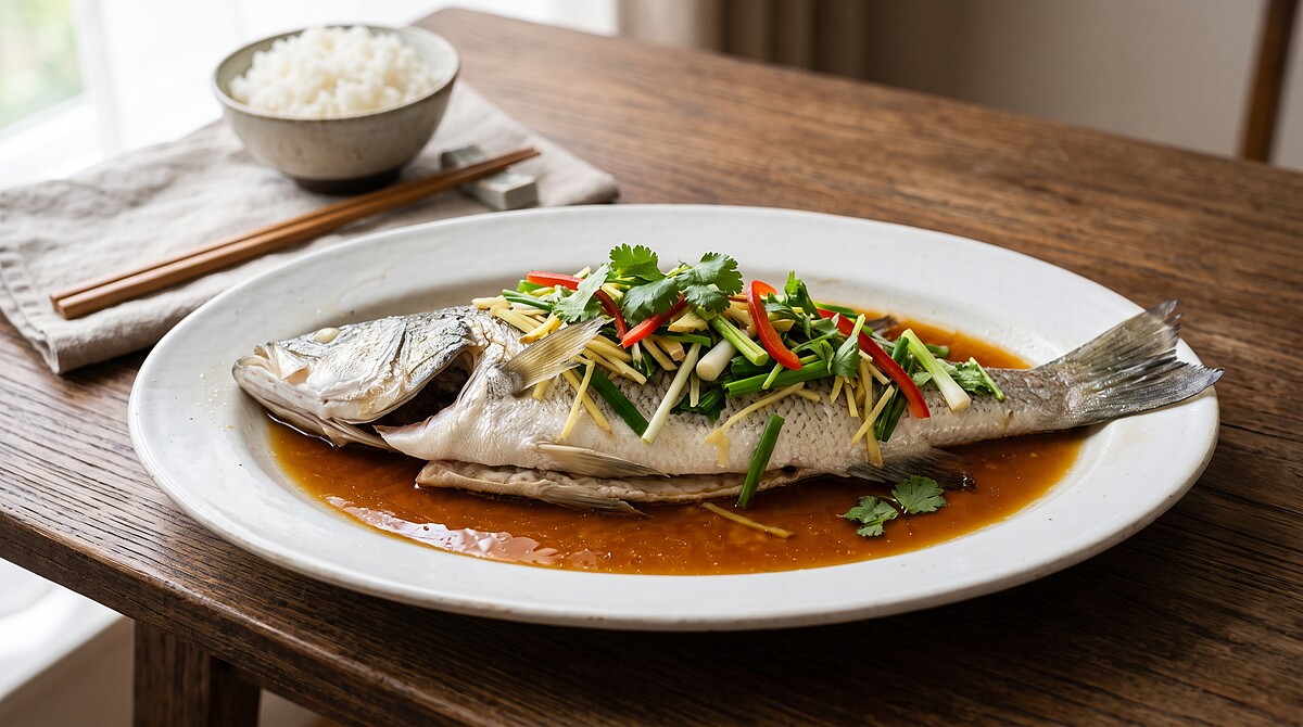 清蒸鱸魚食譜｜4步驟零失敗做法、蒸幾分鐘最嫩？減脂期高蛋白低脂晚餐