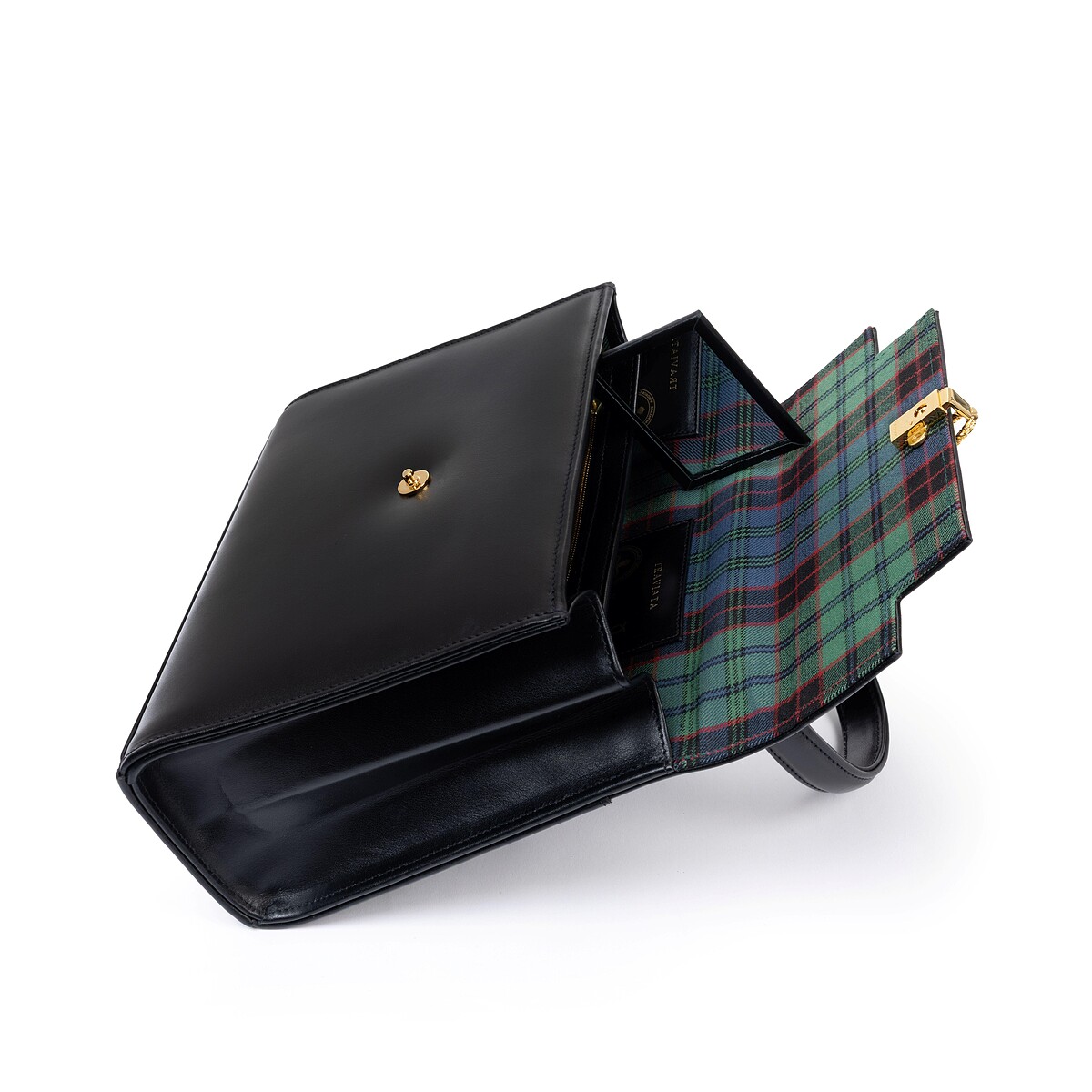 Royal Collection Trust &times; Launer London 聯名黑色 Traviata 手提包。