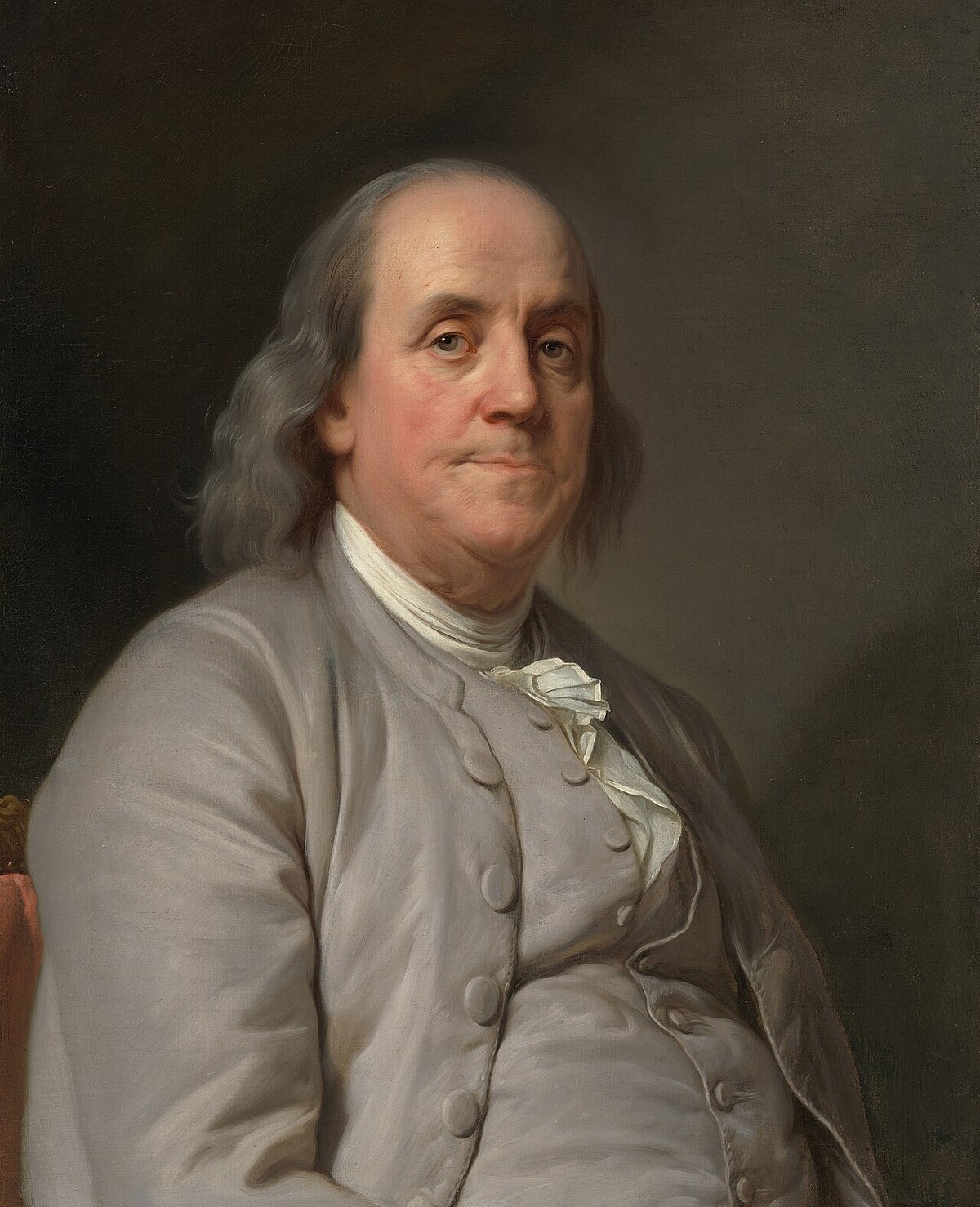 班傑明・富蘭克林(Benjamin Franklin)畫像,圖片來源 Wikipedia。