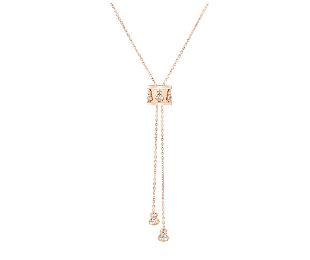 Qeelin Wulu Eternity 18K玫瑰金鑽石長項鍊(大),推薦價295,000元。