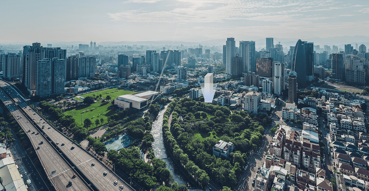 青捻青基地位於台中市西屯區朝貴路,正對潮洋公園。(圖片提供:理和建設)