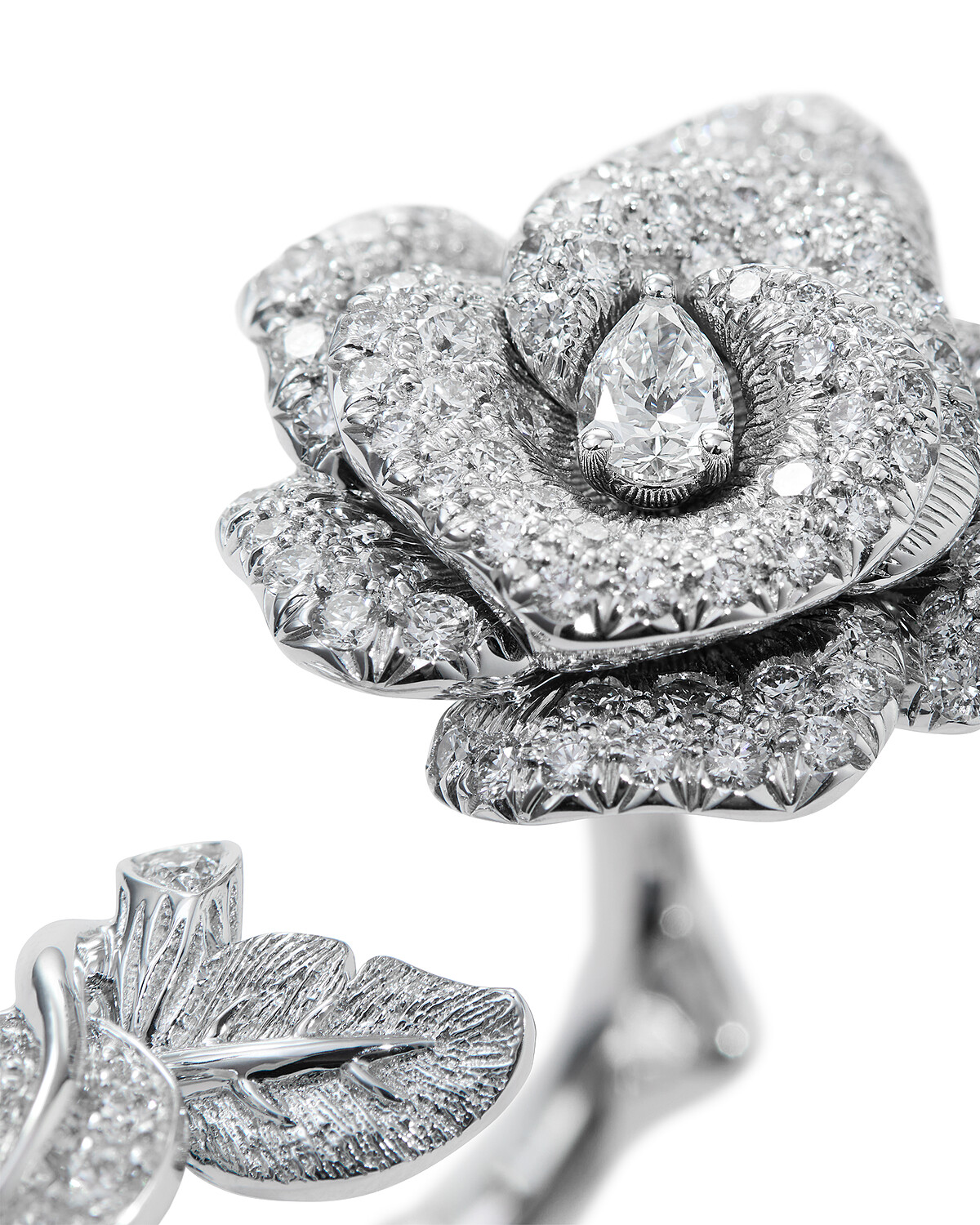 Rose Dior Bagatelle 18K白金鑽石戒指，18K白金、鑽石，參考價格 NTD 1,500,000