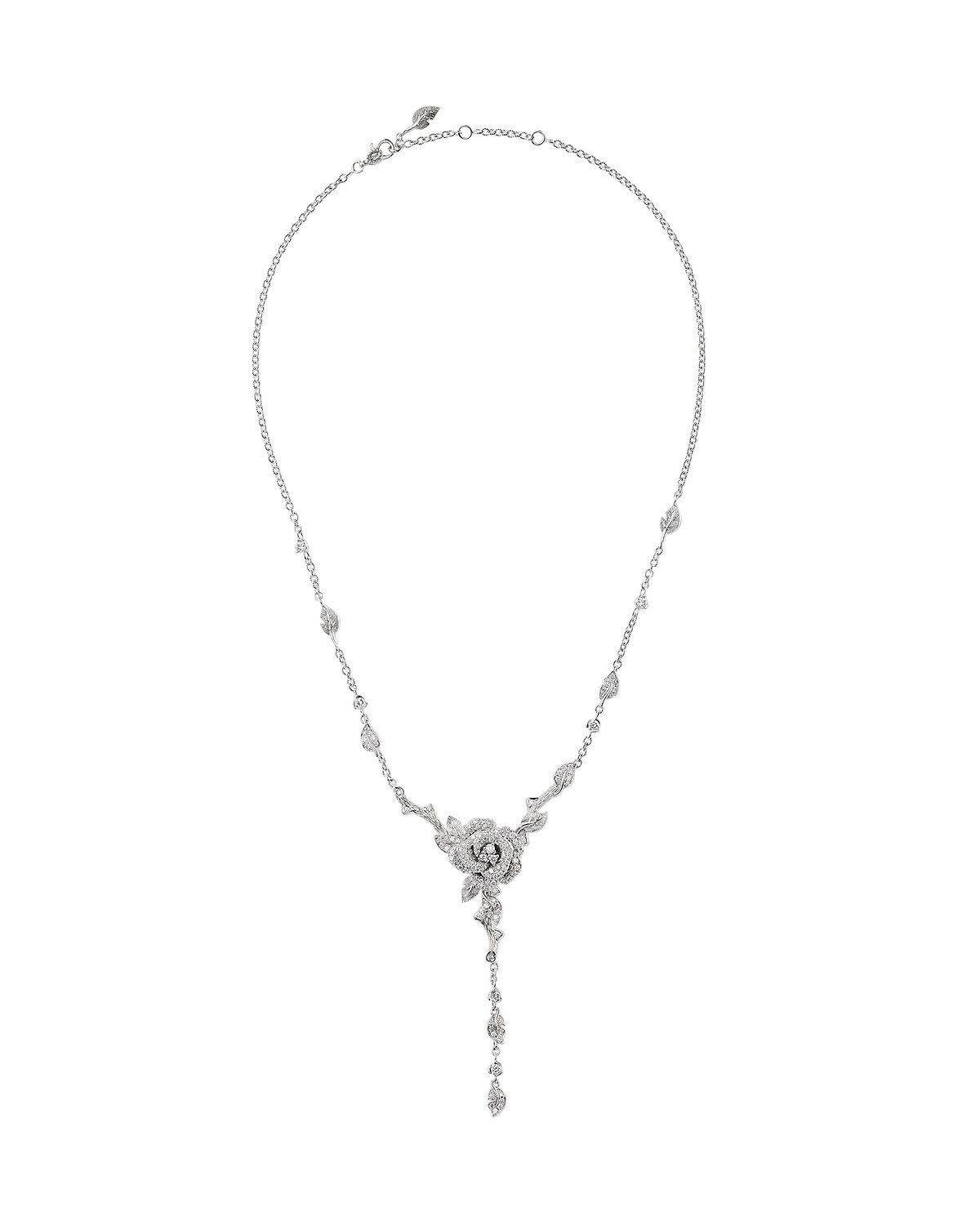 Rose Dior Bagatelle 18K白金鑽石長項鍊，18K白金、鑽石，參考價格 NTD 1,700,000