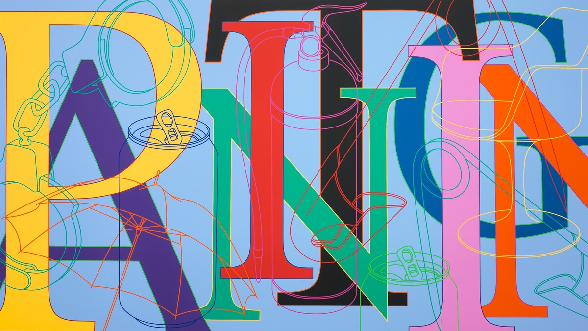 《無題(繪畫)》2010,壓克力彩、鋁板,200 × 350 cm。© Michael Craig-Martin. Photo: Dave Morgan. Courtesy the artist and Gagosian
